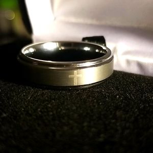 Men's Silver Tungsten Wedding Ring